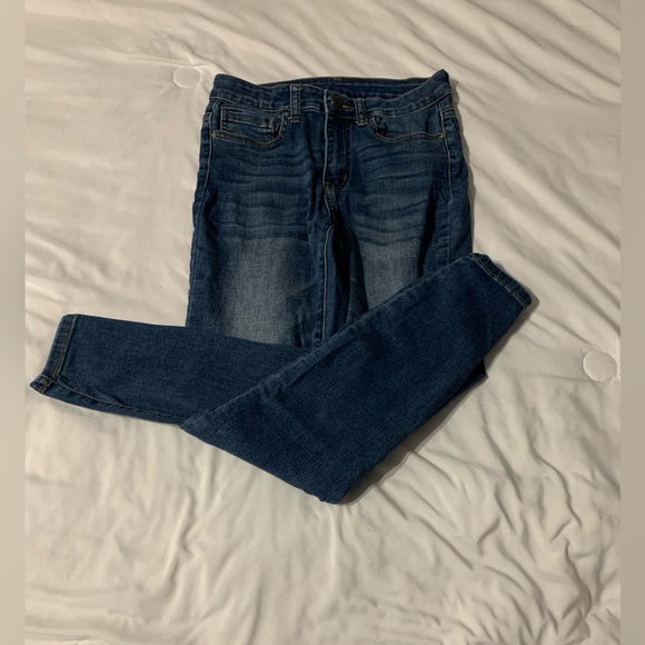 Grace & Lace Jeans Womens 2 Blue Jegging Skinny Stretch Knit Cotton Denim Dark - Picture 5 of 12